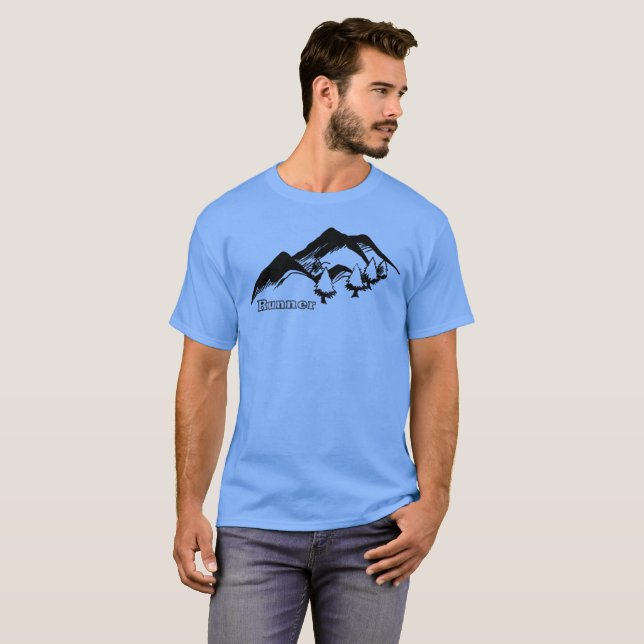 Running. Mountain runner. Mountains T-Shirt (Front Full)