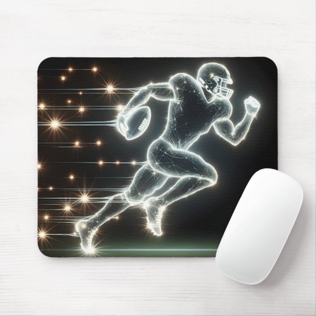 Running Neon Football Player Mouse Pad (With Mouse)
