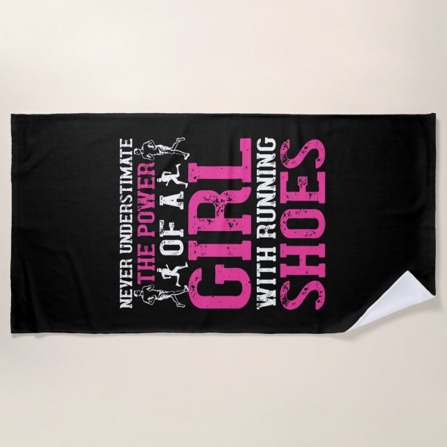 Running - Never underestimate champion Beach Towel (Front)