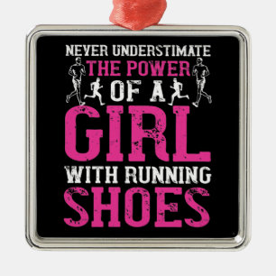 Running - Never underestimate champion Metal Tree Decoration