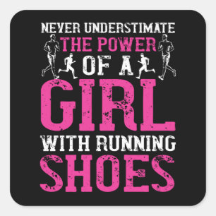 Running - Never underestimate champion Square Sticker
