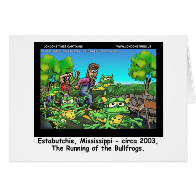 Running Of The Bull Frogs Funny Gifts/Collectibles (Front Horizontal)
