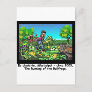 Running Of The Bull Frogs Funny Gifts/Collectibles Postcard