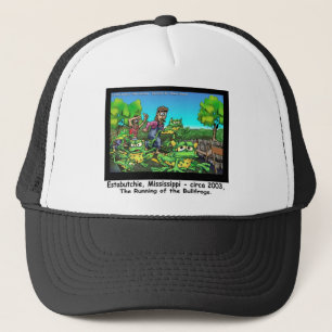 Running Of The Bull Frogs Funny Gifts/Collectibles Trucker Hat