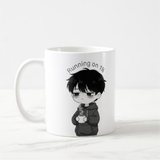 Running on 1 Percent Relatable Chibi Coffee Illust Mug
