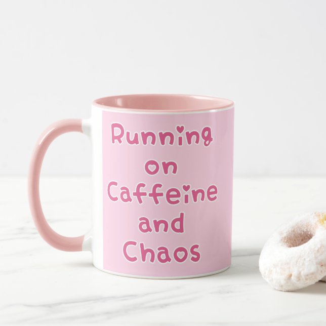Running On Caffeine And Chaos Mug (With Donut)