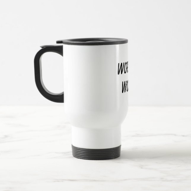 Running on Caffeine & Chaos Travel Mug (Left)