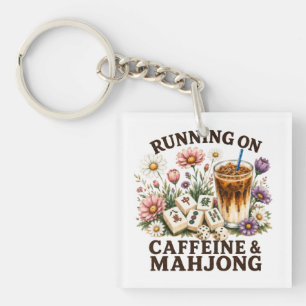 Running on Caffeine & Mahjong Key Ring
