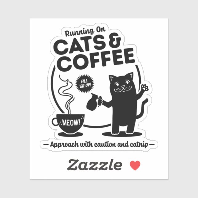 Running on Cats & Coffee Die-Cut (Sheet)