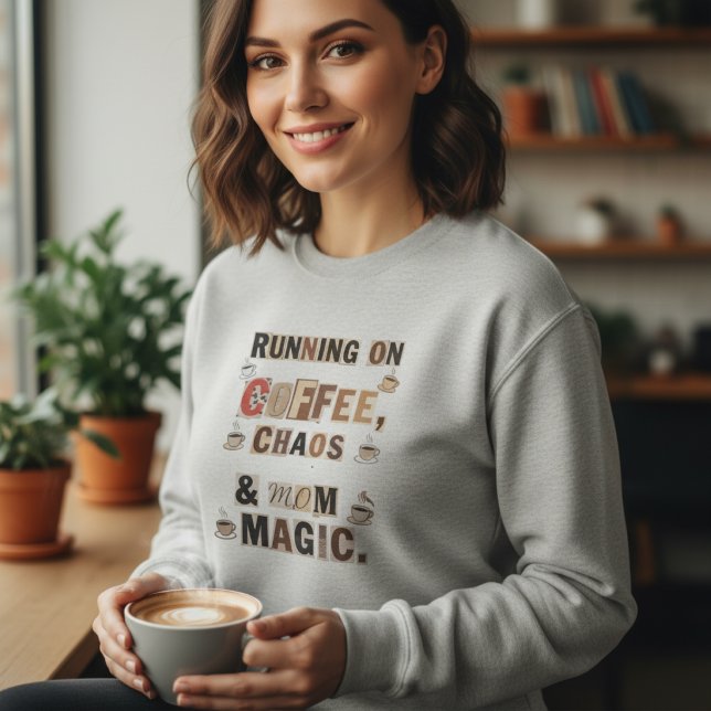 Running on Coffee Chaos and Mum Magic Sweatshirt (Creator Uploaded)