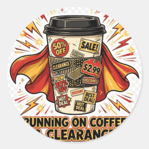 Running on Coffee Clearance Black Friday Sticker