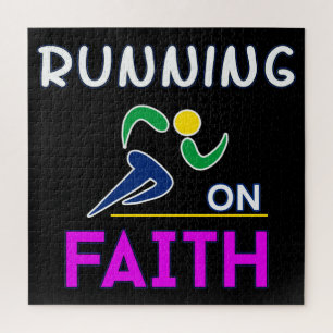Running on Faith Christian Runner Jigsaw Puzzle
