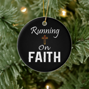 Running on Faith Runner Ceramic Tree Decoration