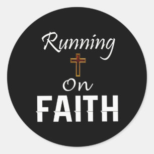 Running on Faith Runner Classic Round Sticker