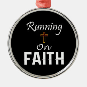 Running on Faith Runner Metal Tree Decoration