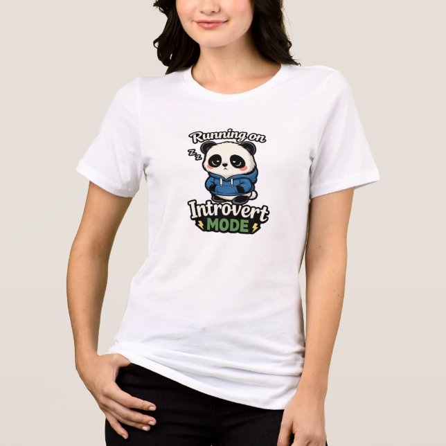 Running on Introvert Mode Panda Tri-Blend Shirt (Front)