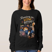 Running on Low Battery Cat – Funny Sleepy Cat Cosy