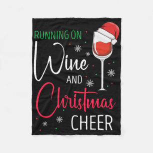 Running On Wine And Christmas Cheer Humour Fleece Blanket