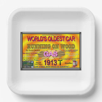 Running on wood banner paper plate