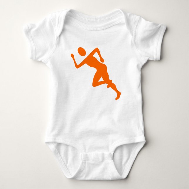 Running - Orange Baby Bodysuit (Front)