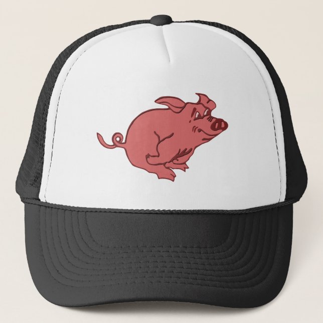 running pig running pig trucker hat (Front)