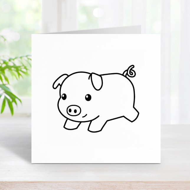 Running Piglet Pig Rubber Stamp (Creator Uploaded)