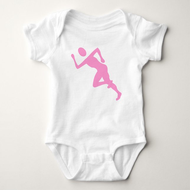 Running - Pink Baby Bodysuit (Front)