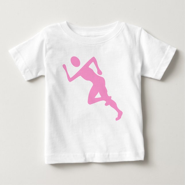 Running - Pink Baby T-Shirt (Front)
