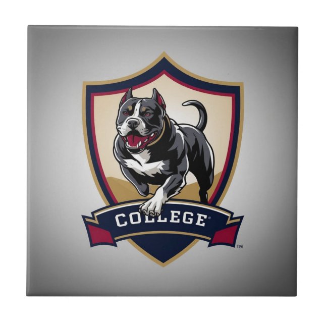 Running PitBull College Logo Tile (Front)