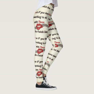 Running Playful Motivational Typography Pattern Leggings