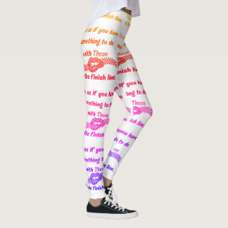Running Playful Motivational Typography Pattern Leggings