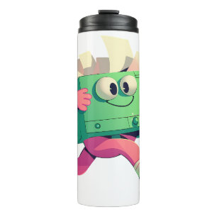 Running Printer with Flying Papers – Tech Humor Thermal Tumbler