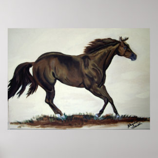 Running Quarter Horse Poster