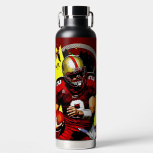 Running Quarterback Football Player Water Bottle