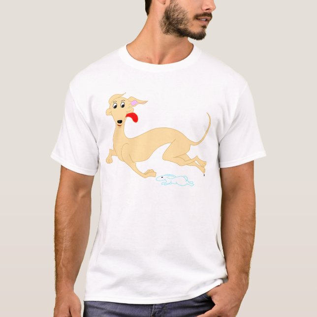 Running Rabbit and Greyhound T-Shirt (Front)