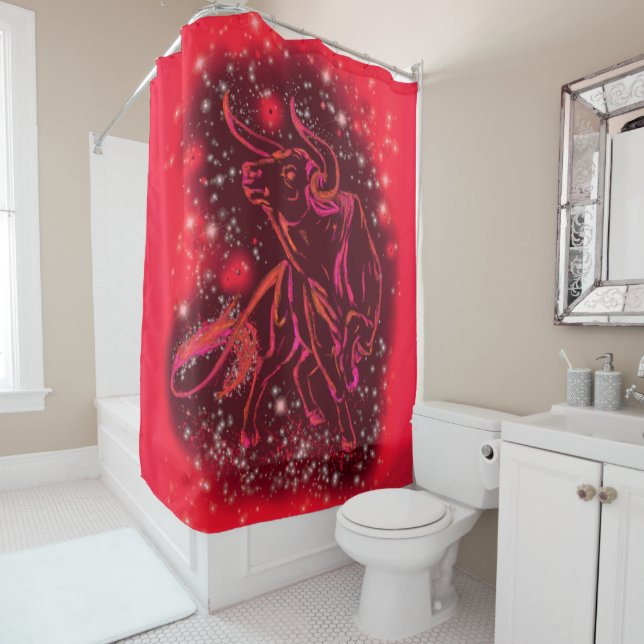 Running Red Bull Shower Curtain (In Situ)
