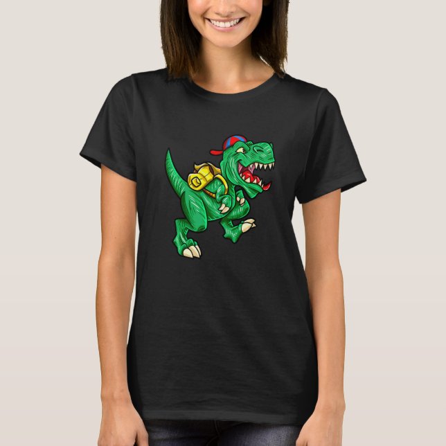 Running Rex Dinosaur Halloween Back To School Teac T-Shirt (Front)