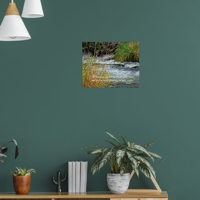 Running River Nature Photo Rumi Verse Poster (Living Room 1)