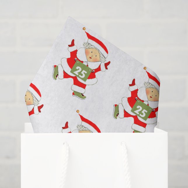 Running Runner Christmas Holiday Tissue Paper (Gift Bag)