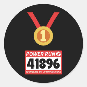 Running Runner Half Marathon Halloween Costume 1 Classic Round Sticker