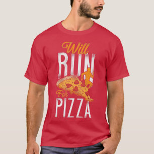 Running Runner Half Marathon Pizza Vintage Will Ru T-Shirt