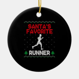 Running Runner Half Marathon Ugly Ceramic Tree Decoration