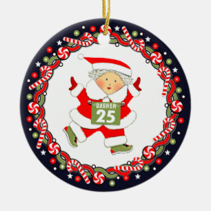 Running Runner Holiday Gift Ceramic Tree Decoration