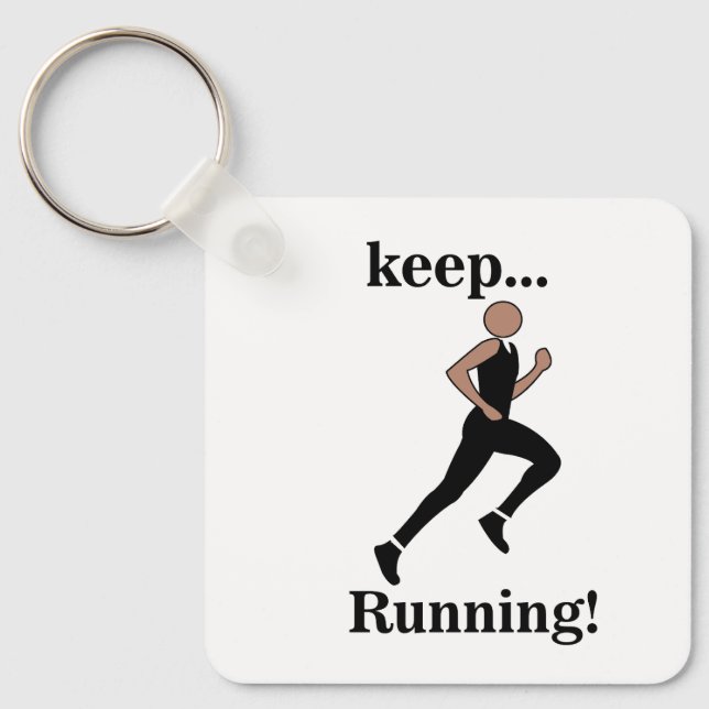 Running Runner Sports Athlete Coach Key Ring (Front)