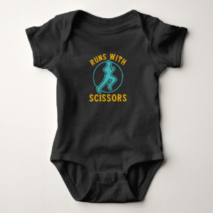 Running - Runs with scissors Baby Bodysuit