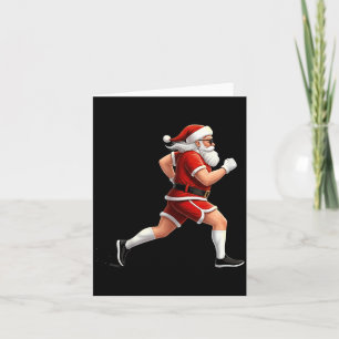 Running Santa Christmas Graphic Runner Run Maratho Card