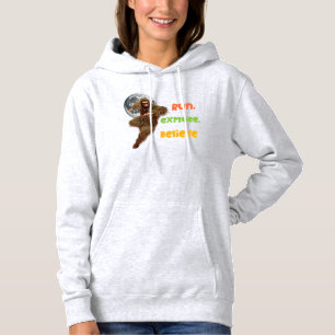 Running Sasquatch Adventure Believe Design Hoodie