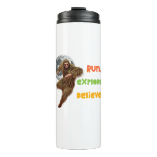 Running Sasquatch Adventure Believe Design Thermal Tumbler
