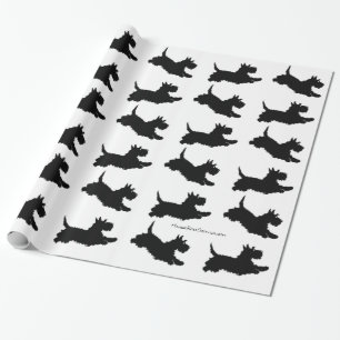 Running Scottish Terriers Wrapping Paper