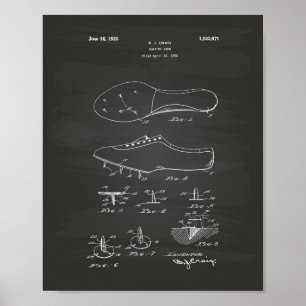 Running Shoe 1925 Patent Art Chalkboard Poster
